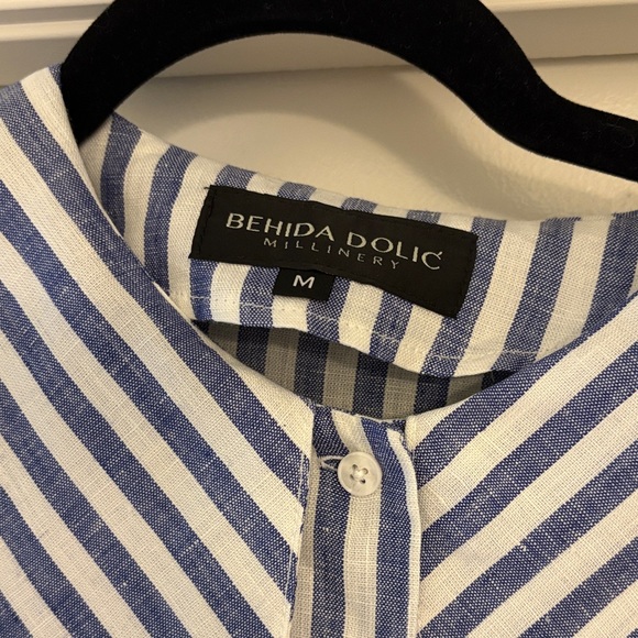 Blue and White Striped Maxi Dress - Picture 3 of 4